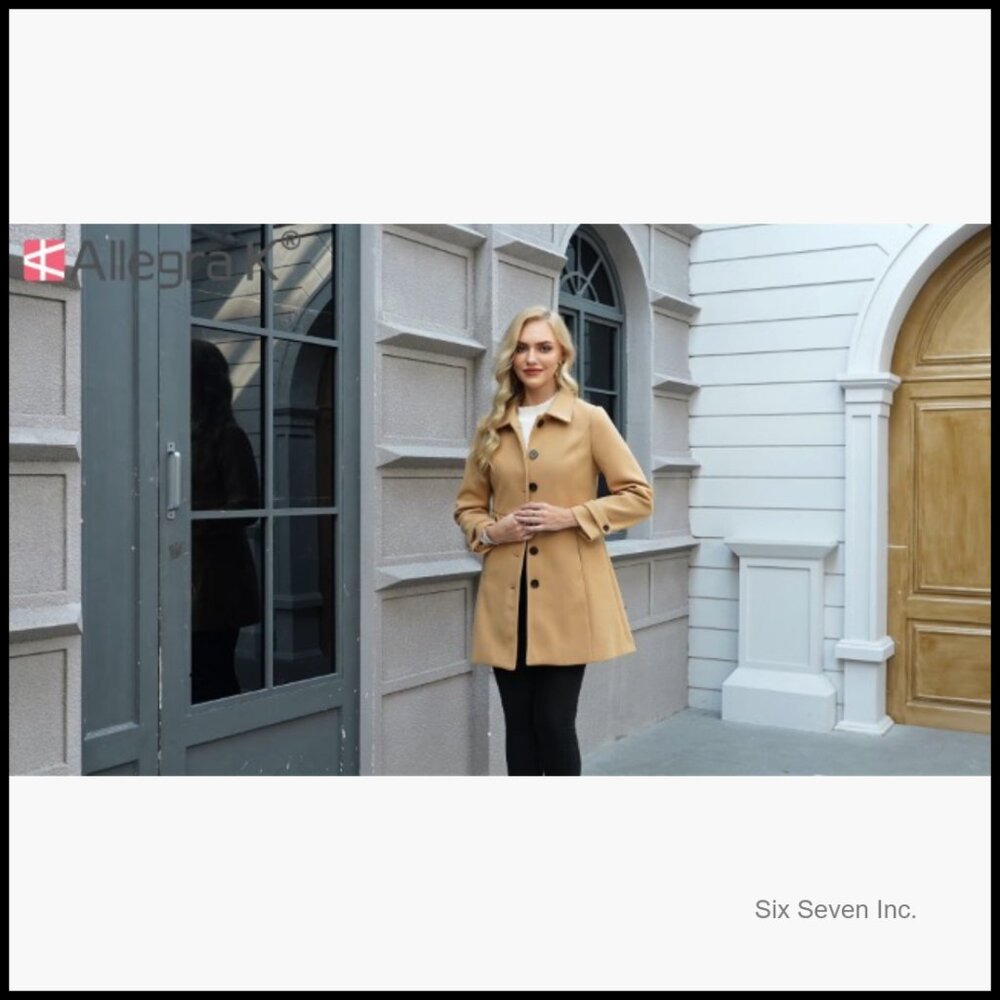 Polyester Pea Coat with Pockets, Fully Lined Over… - image 6